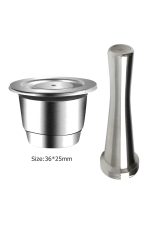 1 Adet Nespresso Uyumlu Doldurulan Çelik Kahve Kapsülü 1 Adet Tamper ( Yıkayıp Kullanabilirsiniz )