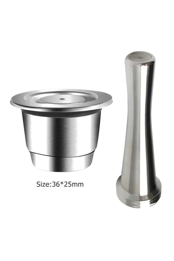 1 Adet Nespresso Uyumlu Doldurulan Çelik Kahve Kapsülü 1 Adet Tamper ( Yıkayıp Kullanabilirsiniz )