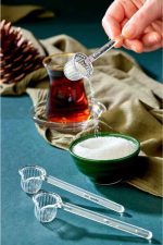 12 ADET KRİSTAL DESENLİ ORİGAMİ BAHARAT KAŞIĞI