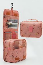 Çok Fonksiyonlu Askılı Makyaj Çantası Kiraz Desen ( Büyük Boy ) - Görsel 2