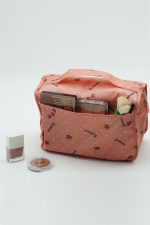 Çok Fonksiyonlu Askılı Makyaj Çantası Kiraz Desen ( Büyük Boy ) - Görsel 4