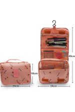 Çok Fonksiyonlu Askılı Makyaj Çantası Kiraz Desen ( Büyük Boy ) - Görsel 7