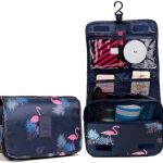 Çok Fonksiyonlu Askılı Makyaj Çantası Flamingo Desenli ( Büyük Boy )