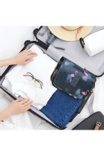 Çok Fonksiyonlu Askılı Makyaj Çantası Flamingo Desenli ( Büyük Boy ) - Görsel 6