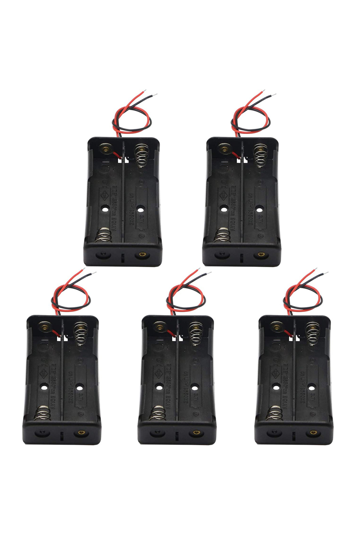 1_org_zoom 5 Adet 18650 Pil Yuvası Seri Bağlı ( 2 Pil İçin ) - Görsel 1