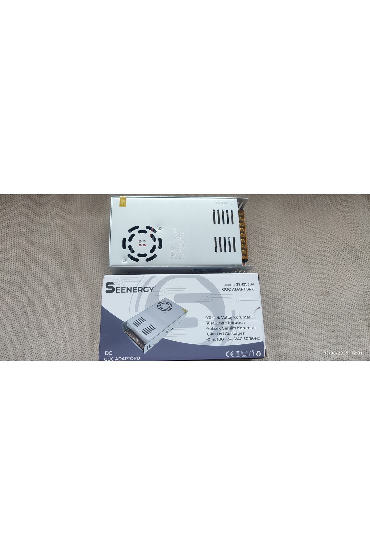 1_org_zoom 12 Volt 30 Amper Fanlı Kamera ve Led Trafosu - Görsel 1