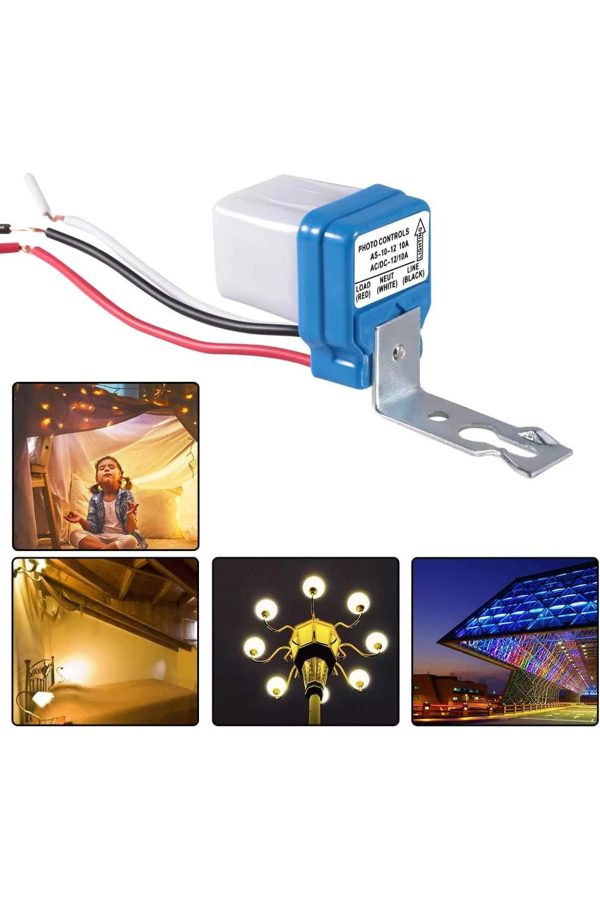12 VOLT 10 AMPER LDR FOTOSEL SENSÖR ( GECE ÇALIŞIR GÜNDÜZ KAPANIR )