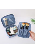 Çok Fonksiyonlu Makyaj Çantası Flamingo Desenli ( Boy: 22 Cm En: 17 Cm Genişlik: 8 Cm ) - Görsel 3