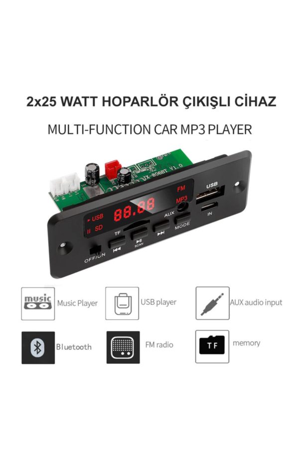12 Volt Fm Decoder Bluetooth Usb Tf Kart Fm Radio Mp3 Player