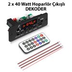 2 X 40 Watt Hoparlör Çıkışlı Dekoder (Fm Radyo , Karaoke , Mp3 Player , Bluetooth , TF Kart , usb )
