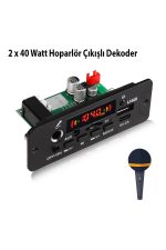 2 X 40 Watt Anfili Karaoke Dekoder ( Bluetooth Aux Usb Tf Kart Fm Radio Mp3 Player ) - Görsel 4